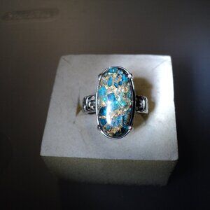 New apatite sterling silver ring size 7 POS119
